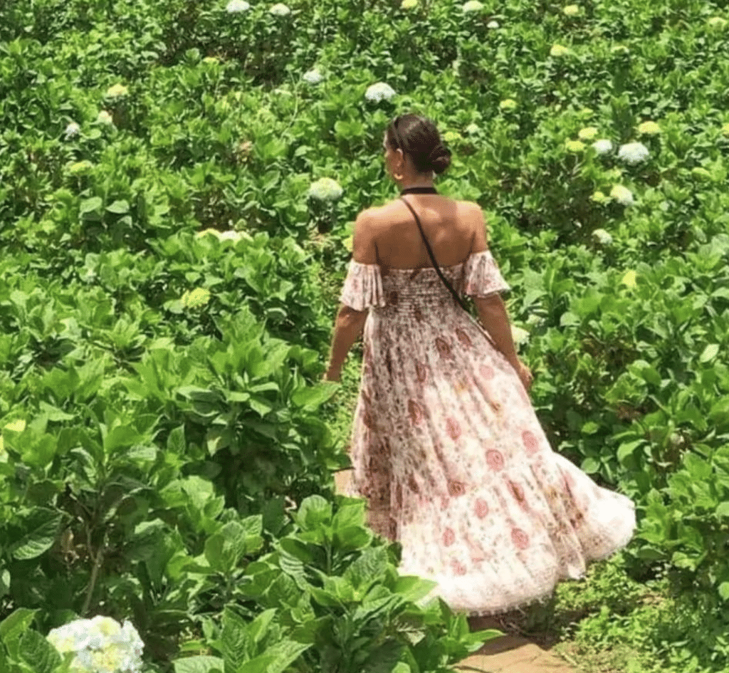 Trish in flower fields